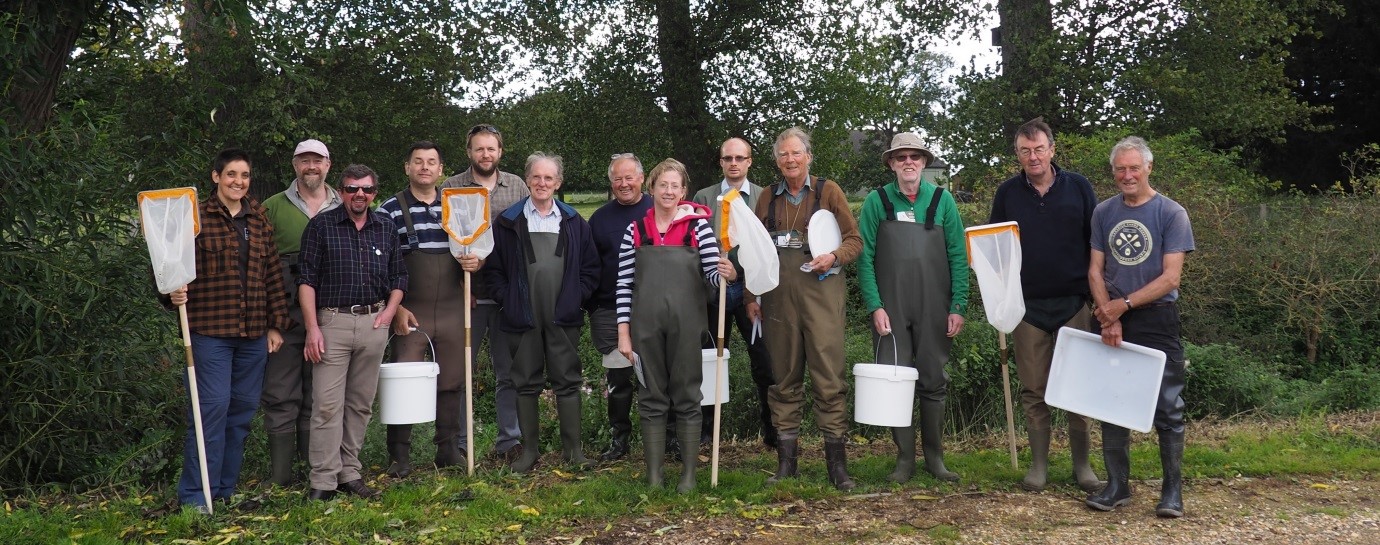 Picture shows Riverfly Volunteers and Wildlife Trust Staff